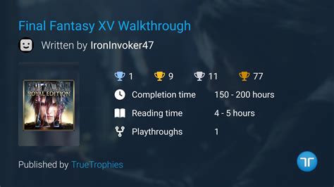 Final Fantasy XV Trophy Guide